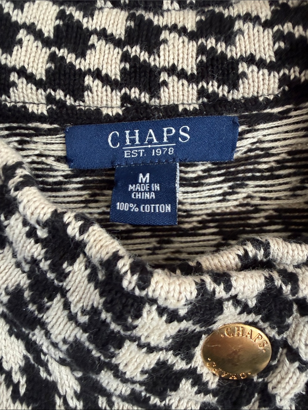 Chaps Houndstooth Sweater - Picture 2 of 4